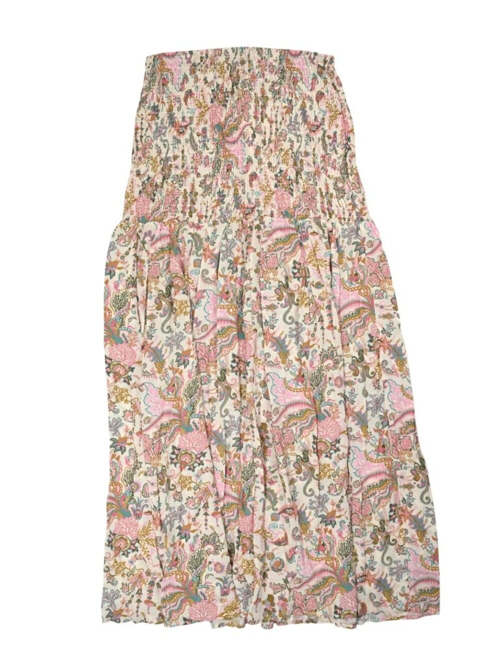Maria de la Orden Long Owl Skirt in Libery Ocean Deep